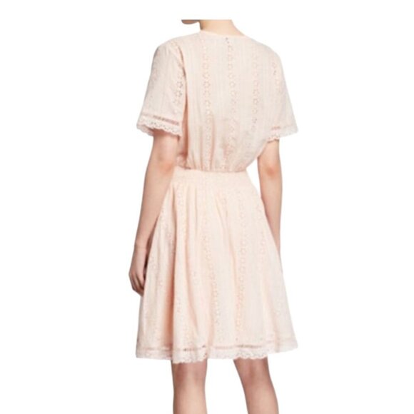 Stellah Eyelet Scalloped Smocked Waist Dress I Size: L - Picture 2 of 8